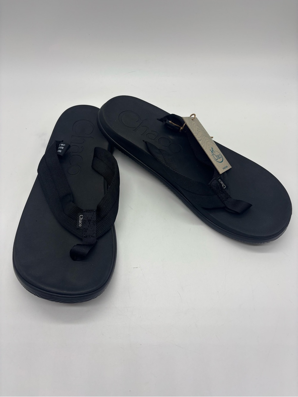 Chaco Men's Black Thong Flip Flop Sandals Slip-On Logo Casual Travel Size 10